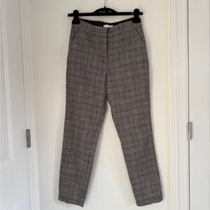 H&M Grey and Tan Plaid Ankle Slacks